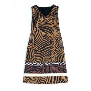 Kobi Halperin Nova Zebra Stripe Sleeveless Sheath Dress